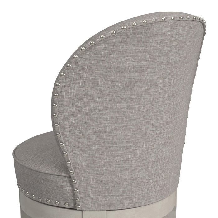 Westford Swivel Bar Stool with Grey Linen in Grey (2 Per Carton)