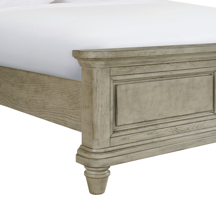 Whit-Ash Queen Panel Bed in Light Grey