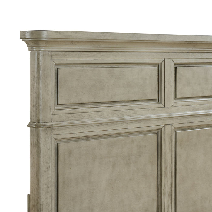 Whit-Ash Queen Panel Bed in Light Grey