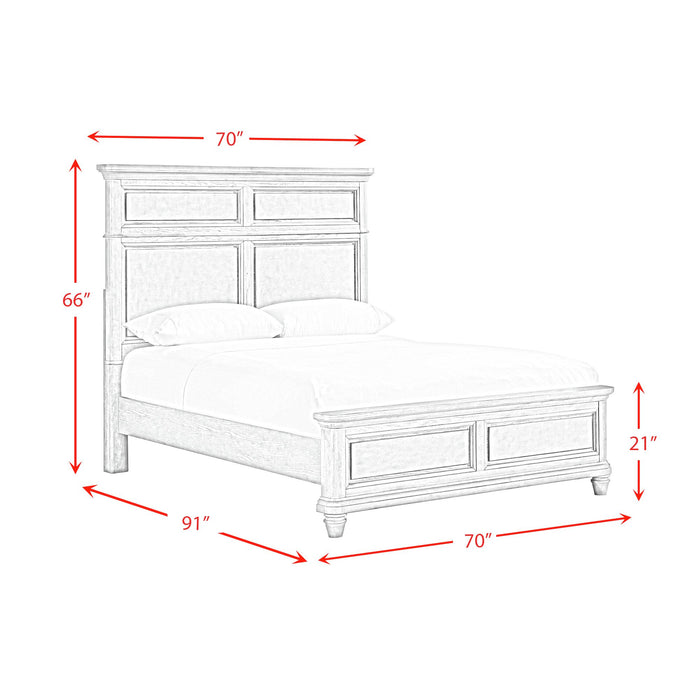Whit-Ash Queen Panel Bed in Light Grey