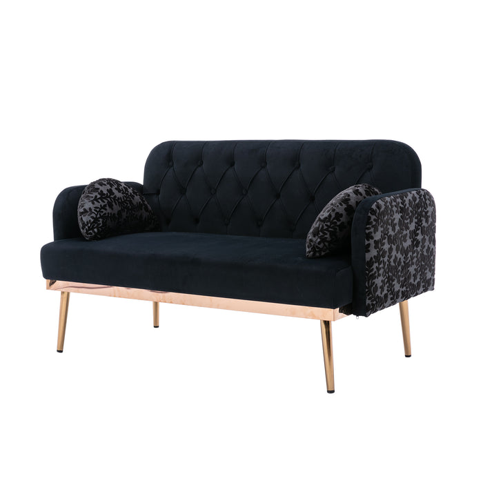 COOLMORE  Velvet  Sofa , Accent sofa .loveseat sofa with metal feet