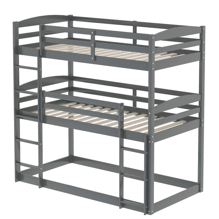 Twin over Twin over Twin Triple Bunk Bed,Gray