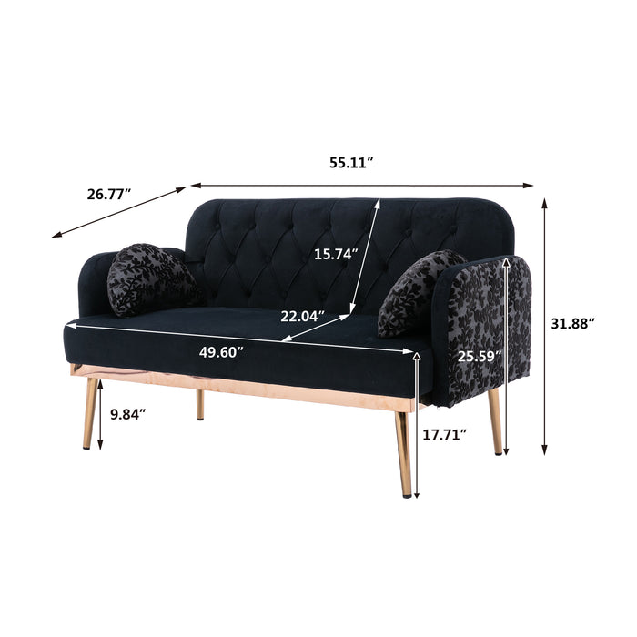 COOLMORE  Velvet  Sofa , Accent sofa .loveseat sofa with metal feet