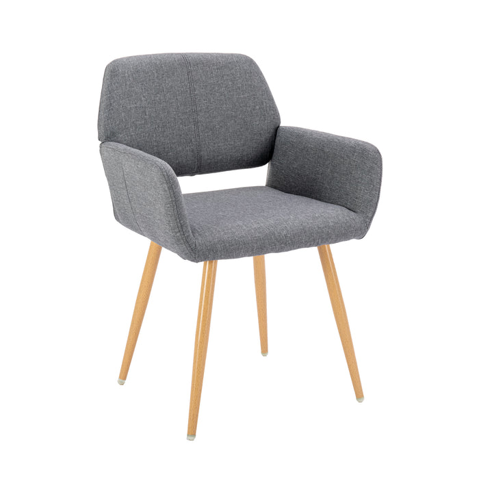 Hengming  Small Modern Living Dining Room Accent  Chairs Fabric Upholstered Side Seat with Metal Legs